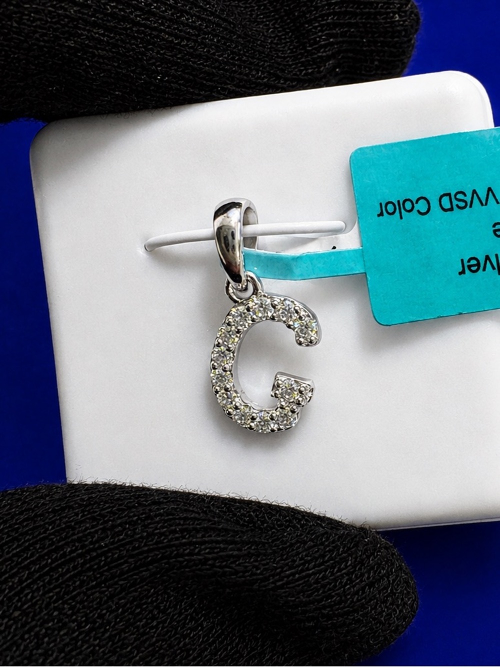925 Sterling Silver Moissanite “G” Initial Pendant 0.19 CTW VVS D